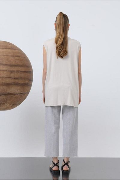 Moda Rosa 25Y7606 - Beige - Thin Combed Cotton Sleeve Inside