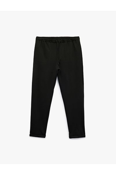 Koton Straight Fit Pike Fabric Pocket Detailed Waist Lace up Trousers