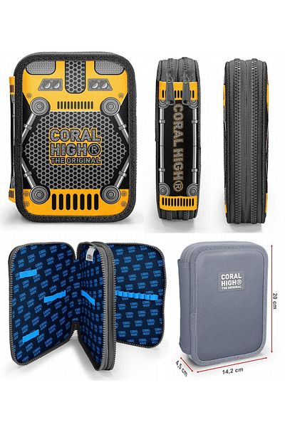 Coral High Set de geanți și suport pentru stilouri pentru băieți robot galben negru