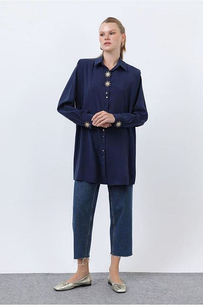 Moda Rosa 25Y7032 - Dark Blue - Sun Filling Shirt