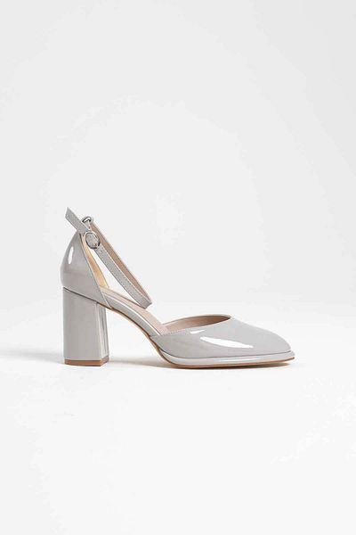 MarjinalTrendim Theresa Gray Patent Leather Women's Heeled Shoes
