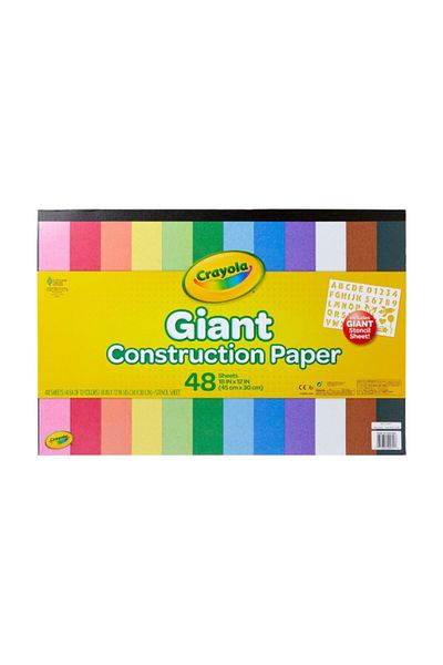 Crayola 48-Sheet Giant Construction Paper with Stencil 12 x 18 Inch