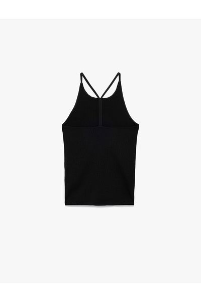 Koton Cotton Back Detail Sleeveless Halter Neck Blouse