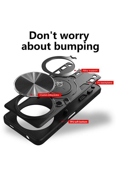 SKYDDAR INNOVATION Case for Oppo Reno12 F / Reno12 FS, CamGuard Pro, Magnet Ring, Camera Protection, sticker set, Red