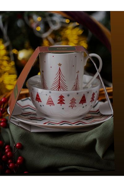 KÜBRAHOME'S Acar Santa 3 Piece Bowl -Mug Set