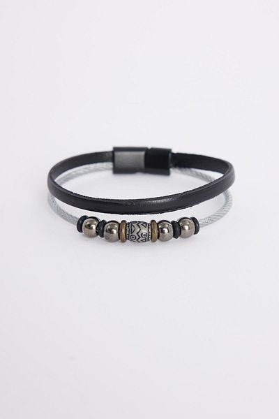 Tudors Men's Genuine Leather Bracelet