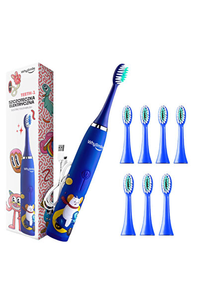 WhySmile Periuță de dinți electrică reîncărcabilă sonică pentru copii, 32000 mișcări/minut, 4 moduri de curățare