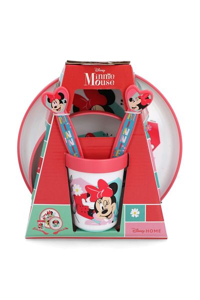 Stor 5-Piece Microwave Safe Plastic Premium Bicolor Minnie Mouse Dinnerware Set