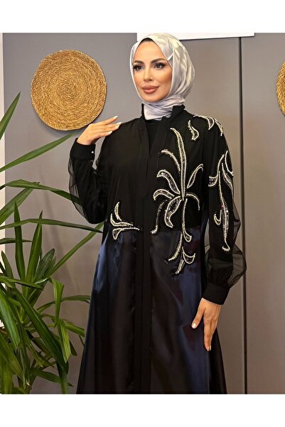 Parla Prive متجر أورهان عباية مرصعة بالحجارة