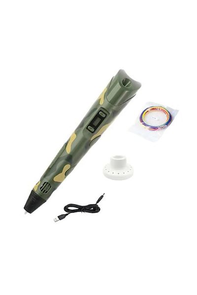 EZGETOP 3D Printing Smart Pen, EZGETOP®, Digital Display, with PLA Filament, Stand, and Adapter, Camouflage