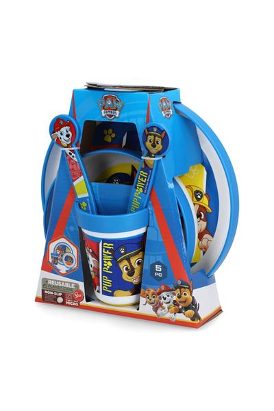 Stor 5-Piece Microwave Safe Plastic Premium Bicolor Paw Patrol Dinnerware Set