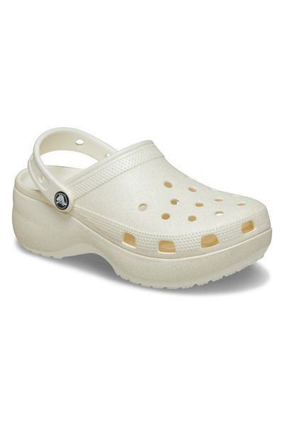 Crocs Saboți Crocs Women's Classic Platform Glitter Clog 38-39 EU - W8 US Alb - Chalk