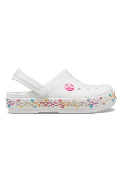 Crocs Saboți Crocs Toddler Crocband Stretch Necklace Clog 23-24 EU - C7 US Alb - White/Multi