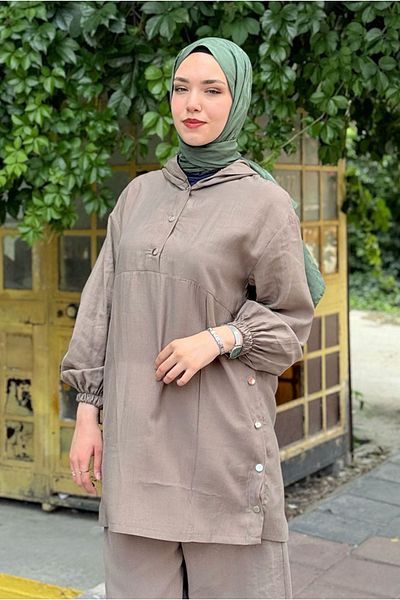 Moda Rosa 25Y7526 - Mink - Hooded Zipper Detail Set