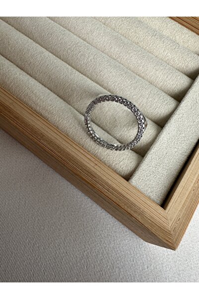 ringbox Silver Colored Zircon Stone Circle Ring