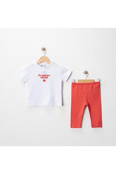 MK Mukko Kids Girls' Printed Basic Seasonal/Summer Leggings T-Shirt Bottom Top Set