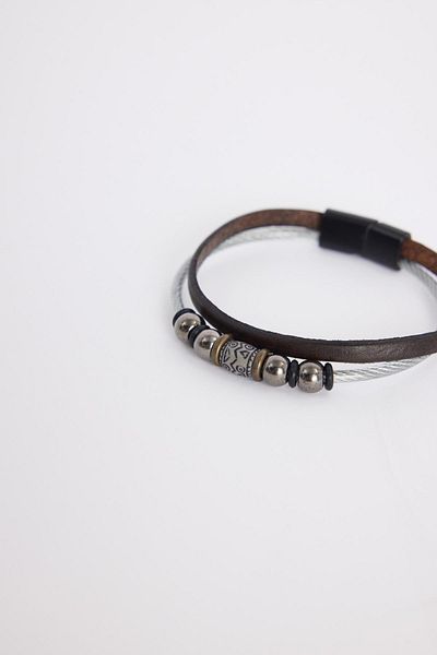 Tudors Men's Genuine Leather Bracelet