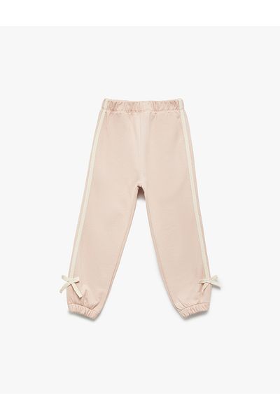 Koton Cotton Elastic Waist Bow Detailed Jogger Sweatpants