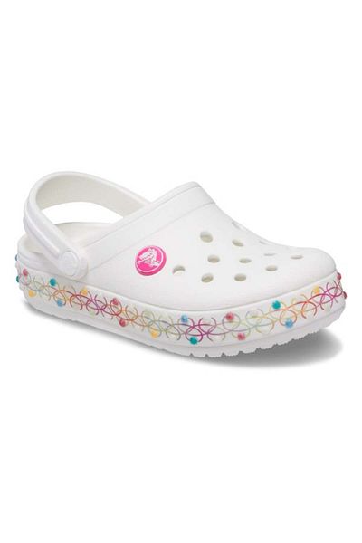 Crocs Saboți Crocs Toddler Crocband Stretch Necklace Clog 23-24 EU - C7 US Alb - White/Multi