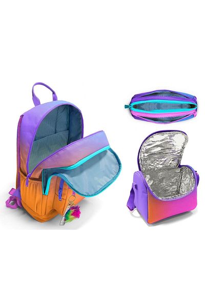 Coral High Geantă de școală pentru școala primară și gimnazială - fetiță, culoare de tranziție portocaliu violet