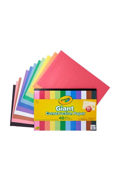 Crayola 48-Sheet Giant Construction Paper with Stencil 12 x 18 Inch
