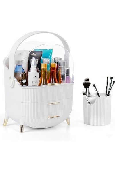 Winter Shore Cosmetics Organizer for Jewelry and Brushes, Spacious, 3 Levels, 25X18.5X37 cm