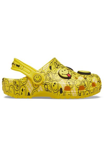 Crocs Saboți Classic Smiley World Clog 22-23 Eu - C6 Us Alb - White/multi
