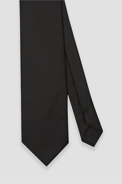 Abbate Tie 8 cm Microfiber Polyester Black Men's Plain Tie