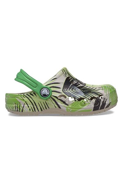 Crocs Saboți Crocs Toddler Baya Graphic Clog 25-26 EU - C9 US Bej - Cobblestone/Tropical