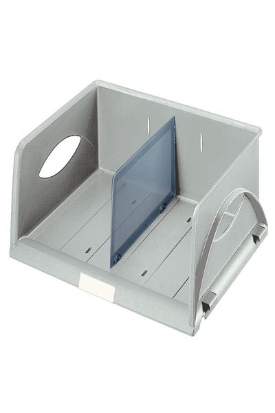 Leitz Tavă pentru documente Sorty Landscape, format A4, plastic gri, organizator stivuibil cu încărcare laterală