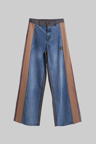 its basic Women's Blue Color Palazzo Fit Fabric Denim Piece Special Design Denim Jean