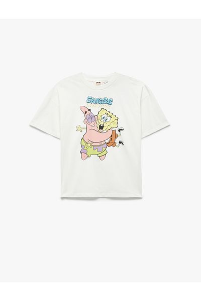 Koton Licensed Sponge Bob Printed Short Sleeve Crew Neck T-Shirt
