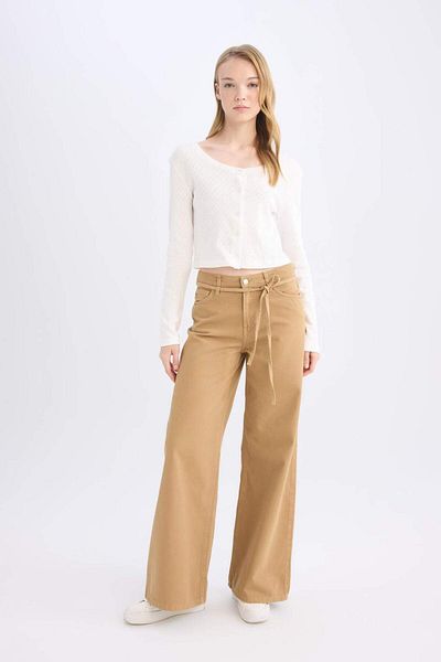 DeFacto Coool Fitted Buttoned Ribbed Camisole Cardigan E0854Ax24Wn