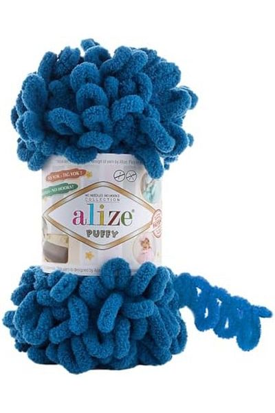 Alize Alize Puffy Hand Knitting Yarn 1PC (Color Petrol Blue No. 646)