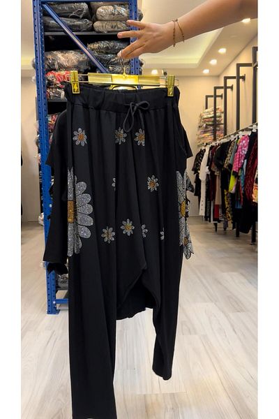 Kokostrendi Daisy Crystal Stone Shalwar Suit - Black