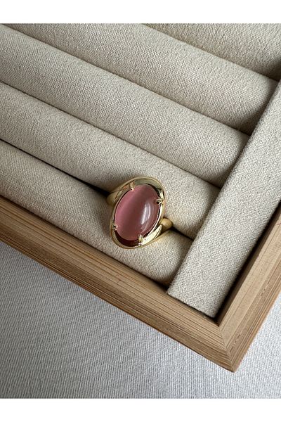 ringbox Pink Cat's Eye Stone Ring