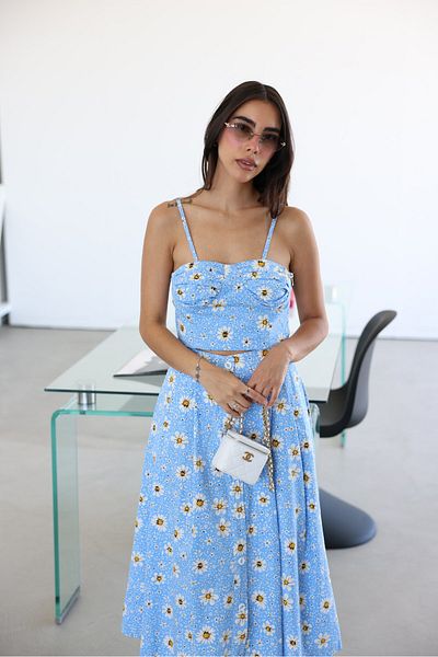 Özge Özgenç Floral Bustier Skirt Set