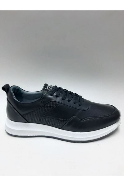 Red Walker Genuine Leather Lace Black Color Light White Sole Daily Casual Men's Shoes