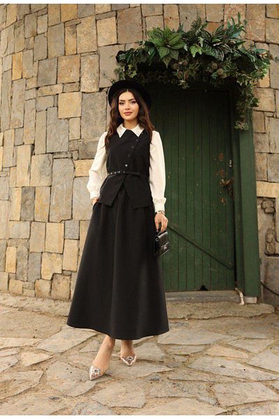 Dadali Belted Vest Suit Black