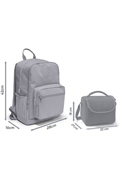 Coral High Elementary and Middle School Backpack and Nutrition Set - Orange Purple Color for Girls