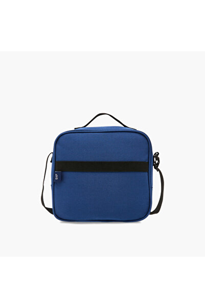 GAP Solid Lunch Bag with Adjustable Strap and Zip Closure