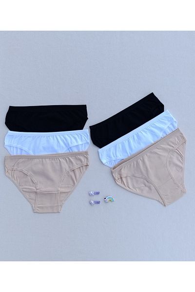 siyalife Women's Cotton 6-Piece Combed Cotton Fabric Panties Bikini Slip