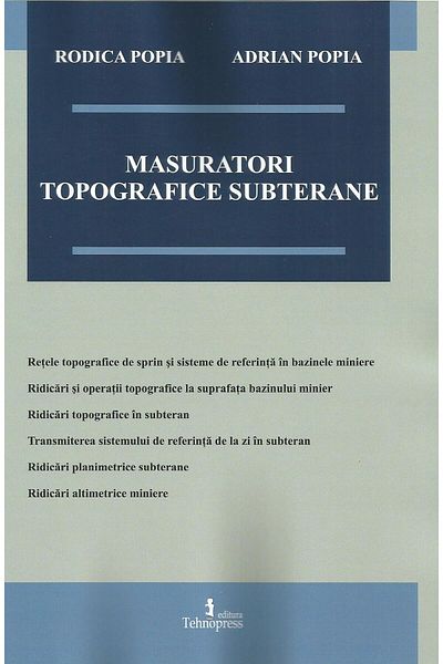Editura Tehnopress Underground topographic measurements, Rodica Popia