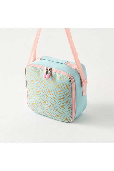 ST Right St.Right Geometric Print Lunch Bag with Adjustable Strap and Top Handle
