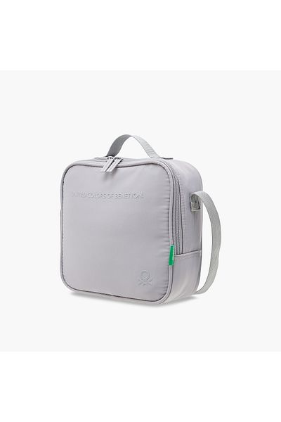 United Colors of Benetton UCB Solid Lunch Bag with Adjustable Strap and Zip Closure