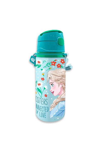 Frozen Water bottle, for children, made of aluminum, BPA-free, multicolor, 600 ml, Frozen, Disney