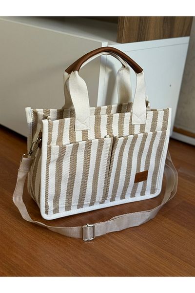 Bagnest Canvas Women's Hand and Shoulder Bag with Front Pocket