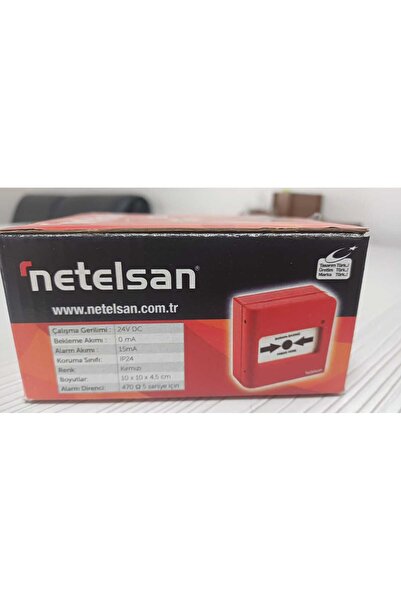 Netelsan KONVEKSİYONEL YANGIN İHBAR BUTONU M.U.YAN.00003 24V DC 0mA-15mA IP24 10x10x4,5 cm