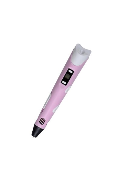 OEM 3D Pen with LED display, for drawing, pink, PLA filament