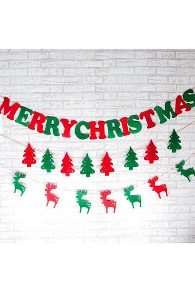 Weigav Set of 3 weigav Christmas banners, felt, red/green, 300 cm